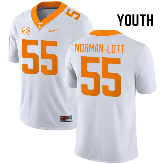 Youth #55 Omarr Norman-Lott Tennessee Volunteers College Football Jerseys Stitched Sale-White - Click Image to Close
